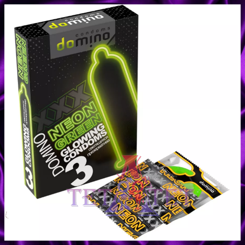 Презервативы Domino Neon Green, 3 шт. 